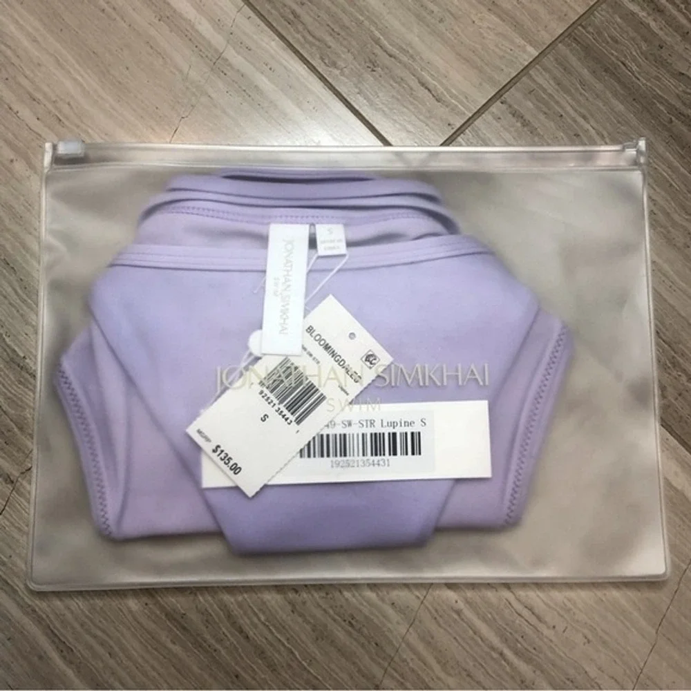 Jonathan Simkhai Amenda Strappy Bikini Summer Vacation Bottom Lupine Lilac Small